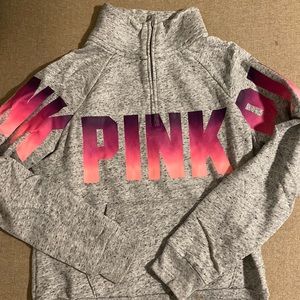 PINK half zip sweatshirt crewneck